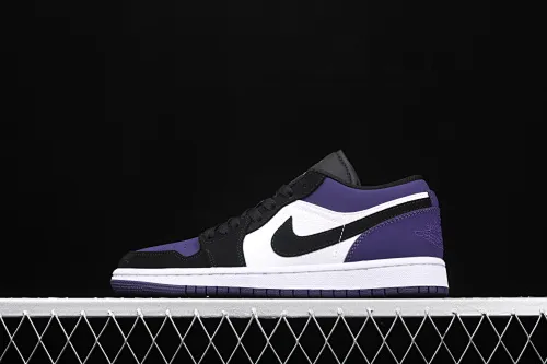 All categories Air Jordan Jordan series basketball shoes Air Jordan 1 Low New version Air Jordan 1 Low Court Purple AJ1 Joe 1 low top suede black purple toe 553558-125